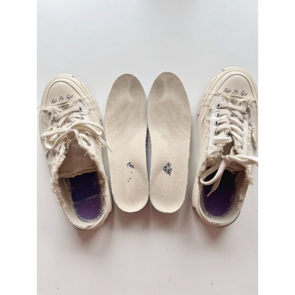 xVESSEL G.O.P. White Frayed Canvas "Peace By Piece" Slip On Sneakers, Size 37 - Picture 14 of 16